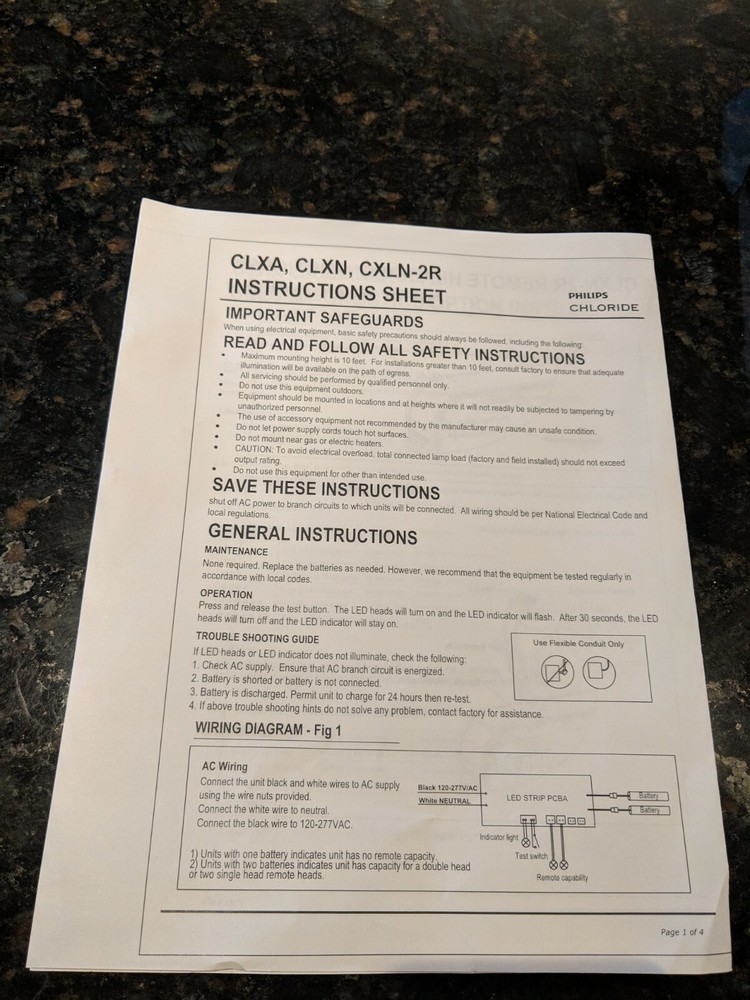 Philips Chloride, CLX Series LED Exit Sign, Model: CLXNRW