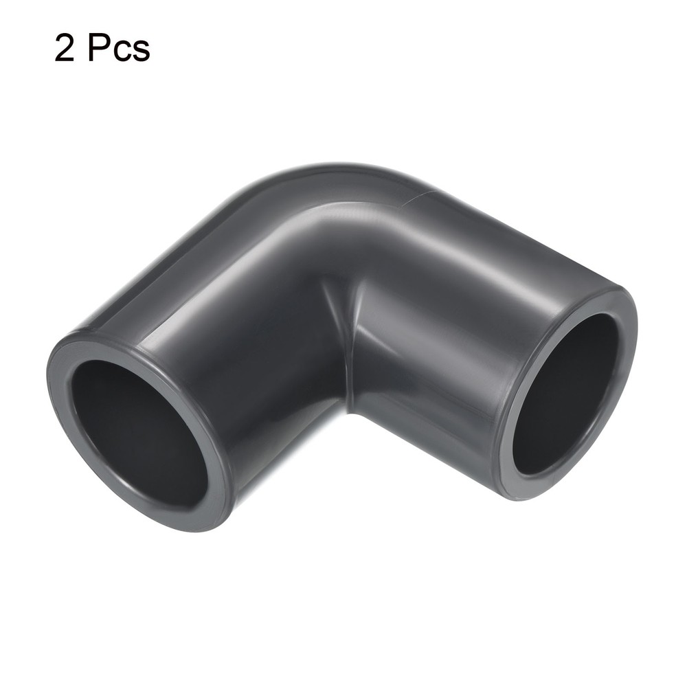 2pcs SCH80 3/4" Socket UPVC Pipe Fitting Elbow 90 Degree Adapter Connector, Gray