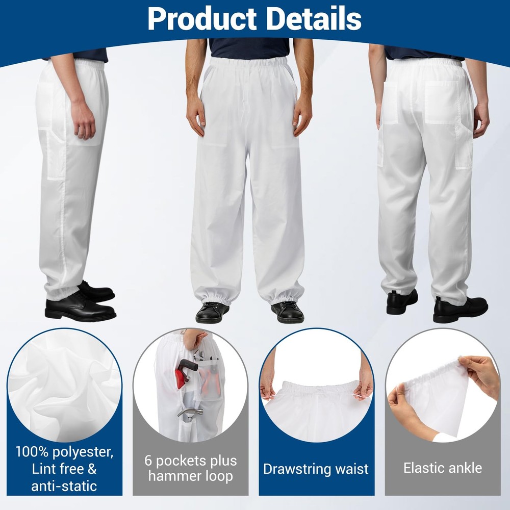 2 Pcs Pullover Painter's Pants with 6 Pockets Plus Hammer Loop Pants for All ...
