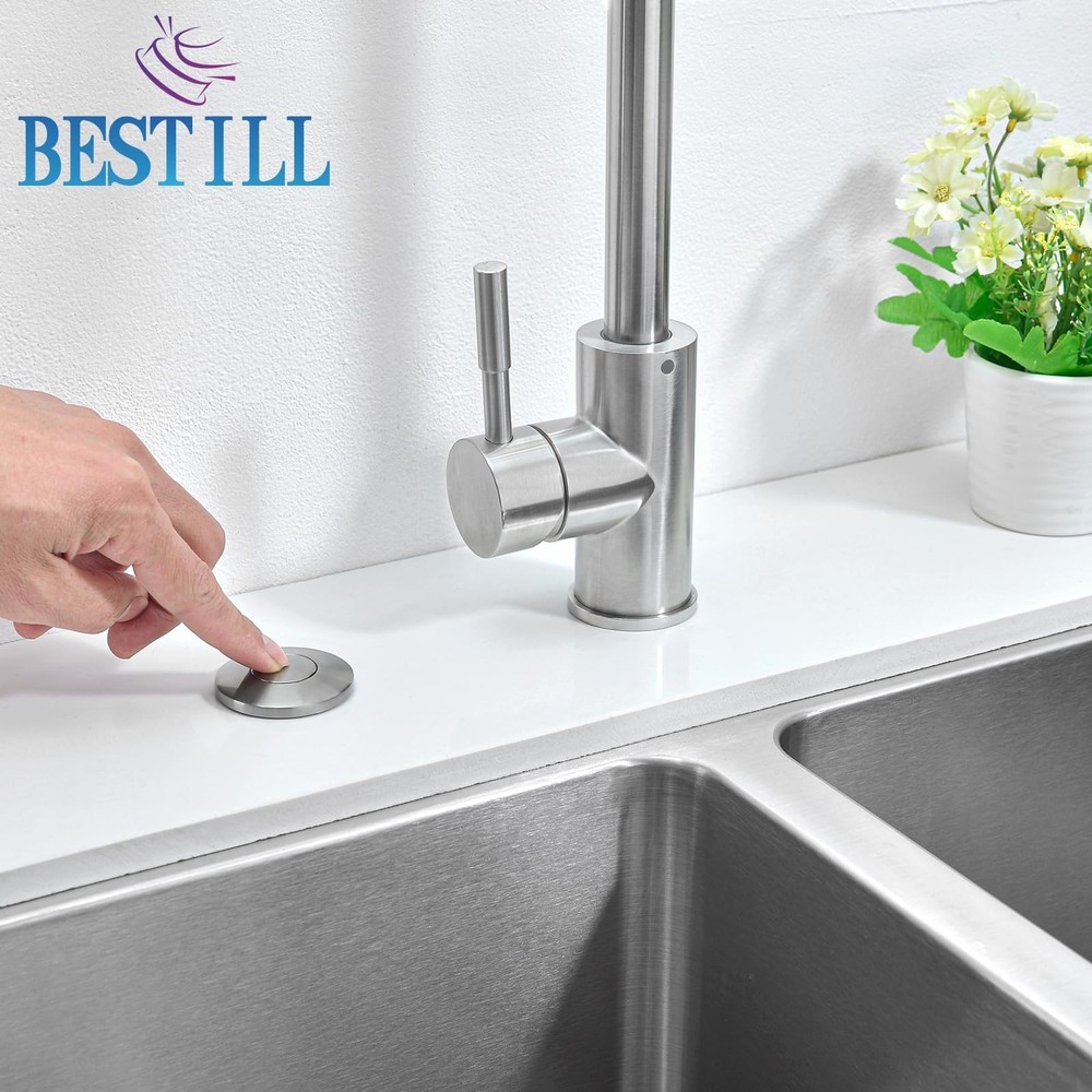 BESTILL Garbage Disposal Button - Brushed Nickel Air Switch for Garbage Dispo...
