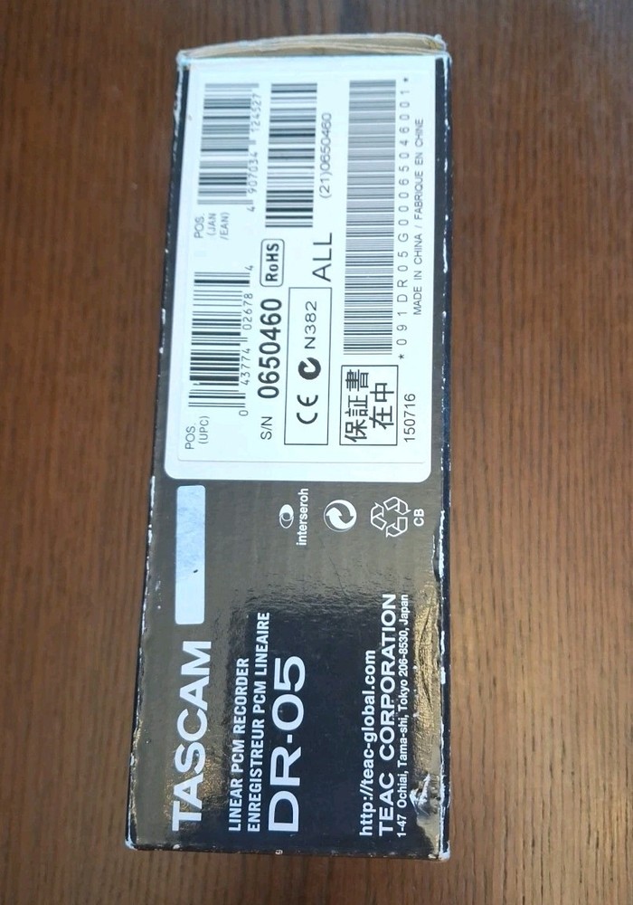 TASCAM DR-05 Version 2 Linear PCM Recorder Stereo Handheld