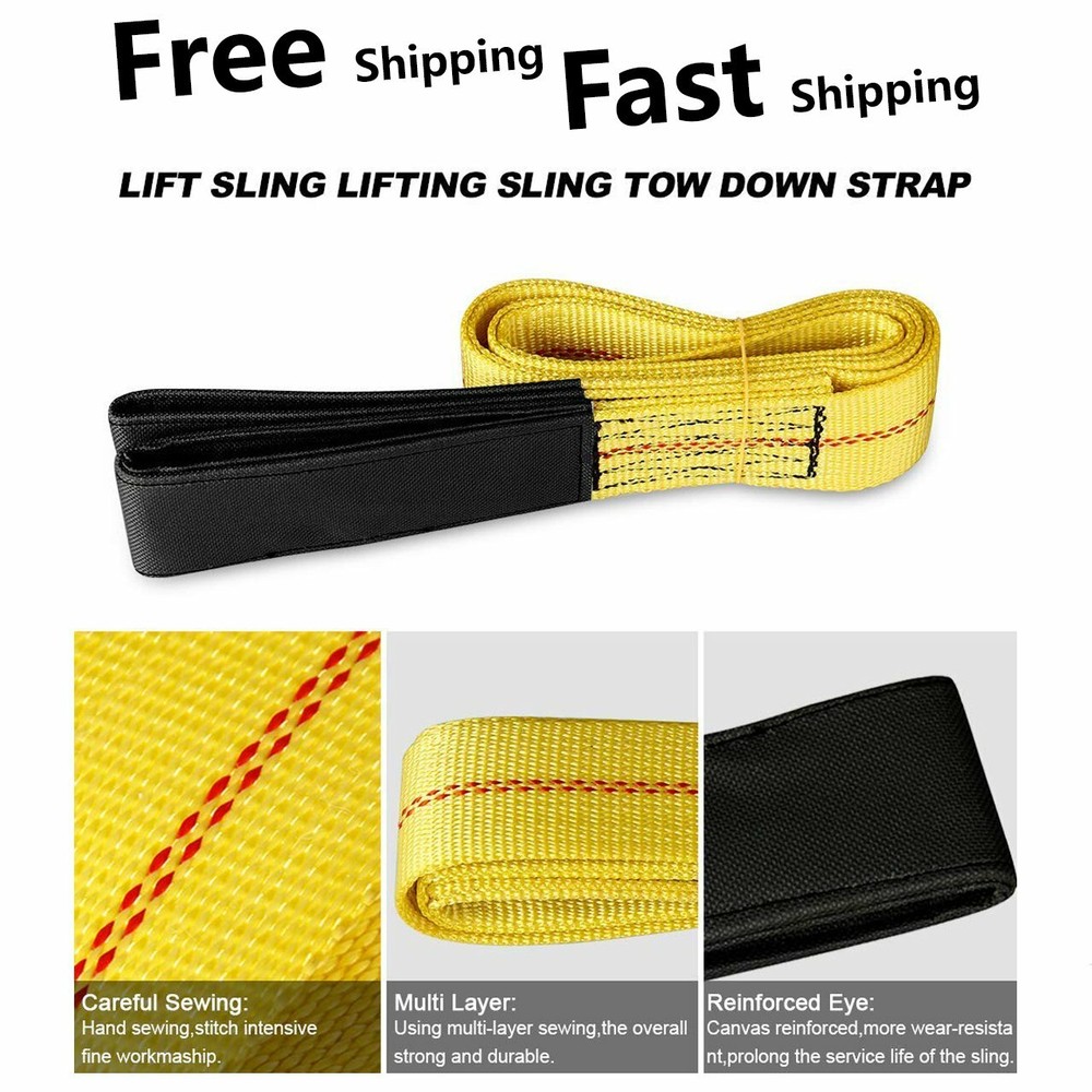 6" X 2" Lifting Strap 3000lbs Load Capacity 9000 lbs Breaking Strength Web Sling