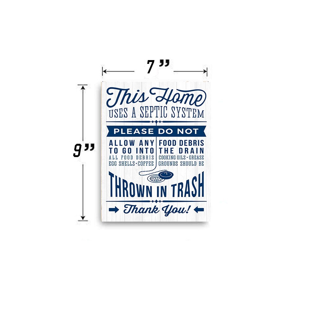 Navy Blue This Home Uses Septic System Kitchen Rules Printed Handmade Wood Sign