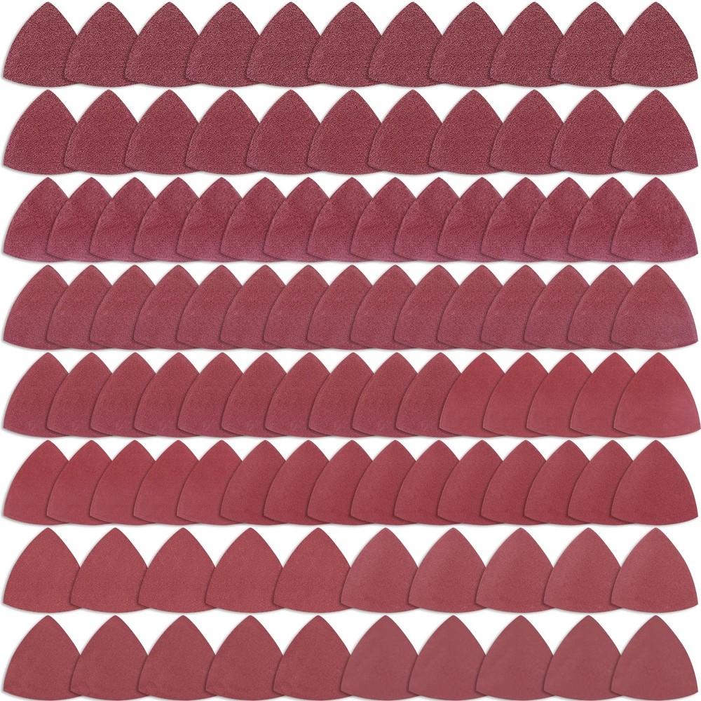 AUSTOR 100 Pieces Triangle Sanding Pads Triangular 3- 1/8 Inch, Assorted