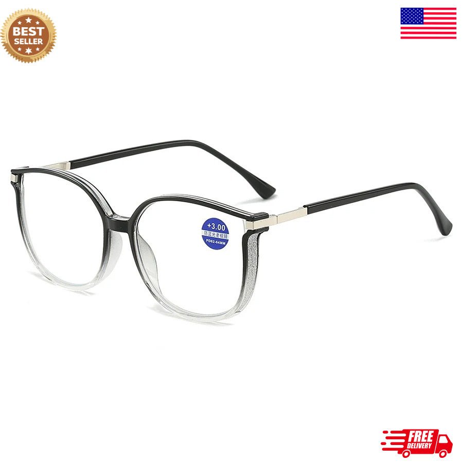 Oversized Square Reading Glasses Large Frame HD Clear Lens Presbyopia Diopter