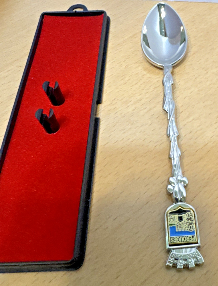 Perouges Souvenir Spoon, Crown with Castle Handle