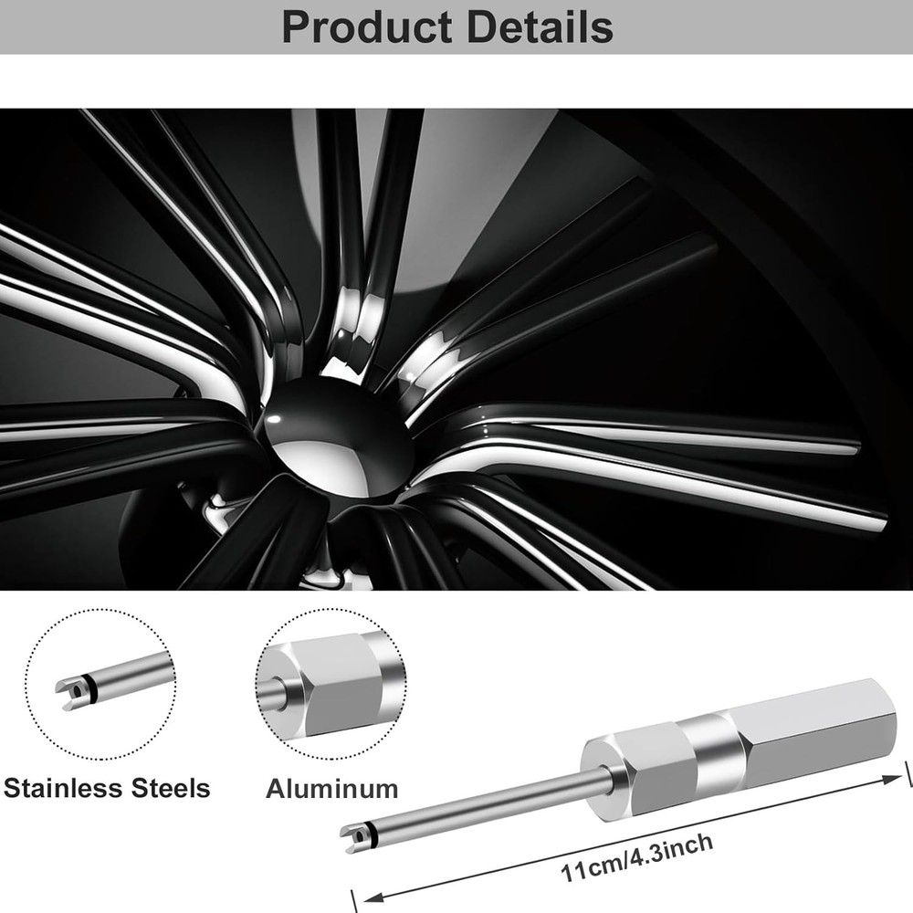 Essential Schrader Valve Core Removal Tool - Portable 4-Inch Stainless Steel