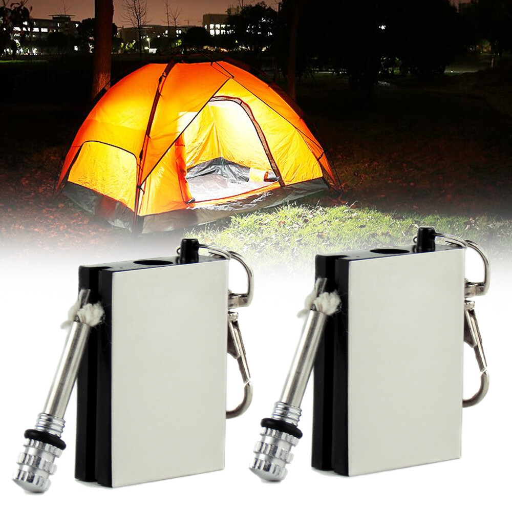 2Pcs Lighter Flint Magnesium Emergency Fire Starter Survival Tools Water-proof