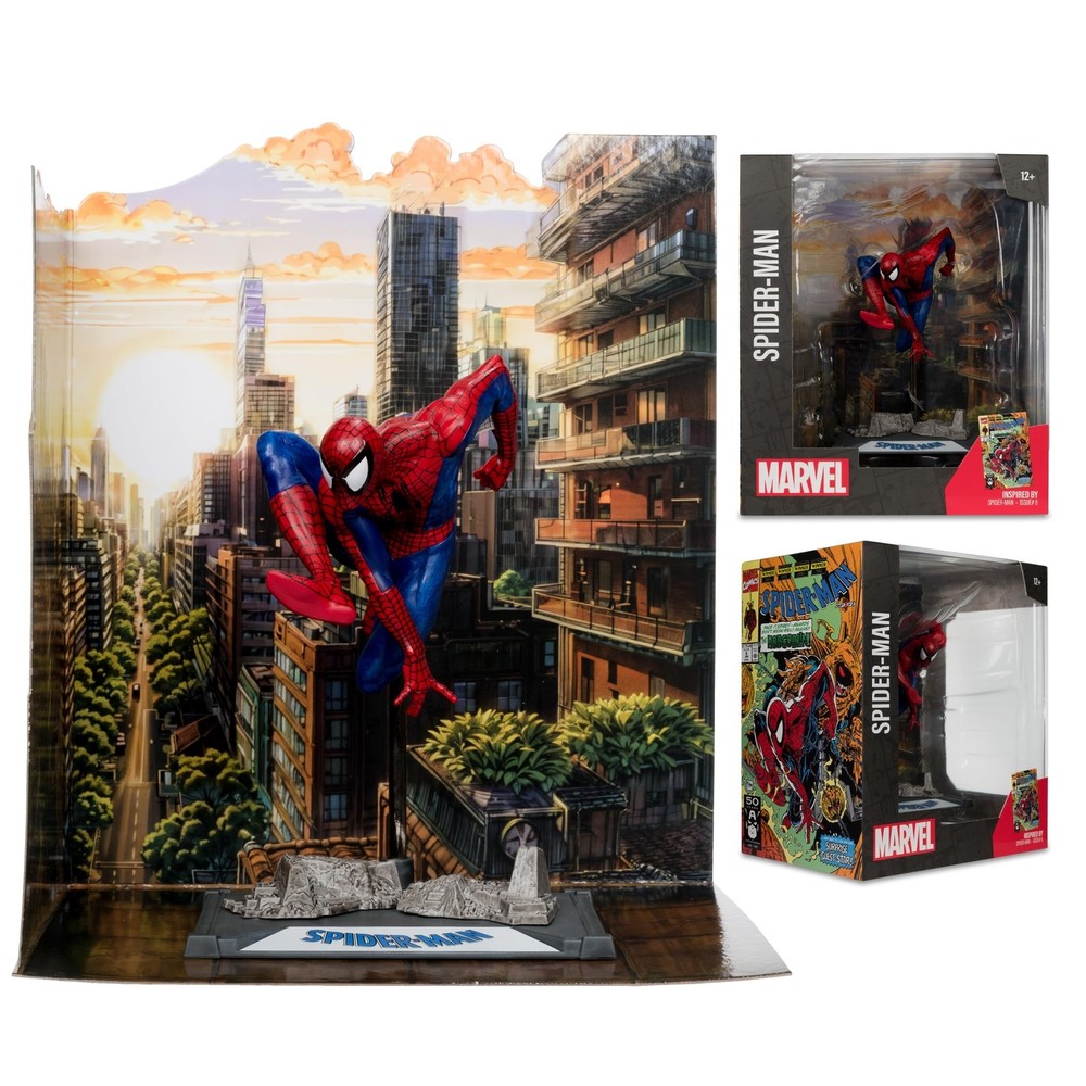 McFarlane Toys - Marvel Spider-Man 1:10th Scale Posed Figure with Scene (Spid...