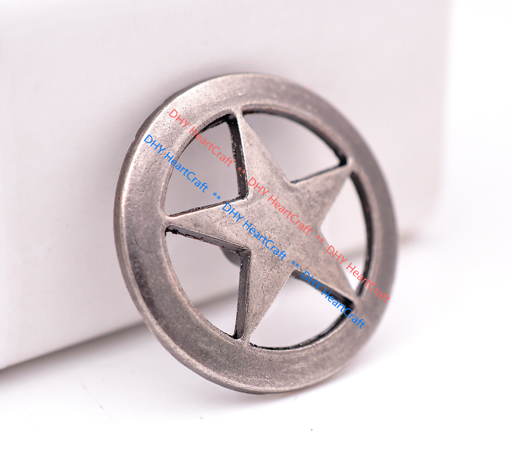 1" Nickle Western Texas Star Leathercraft Belt Stud Rivet Button SCREW BACK 10PC
