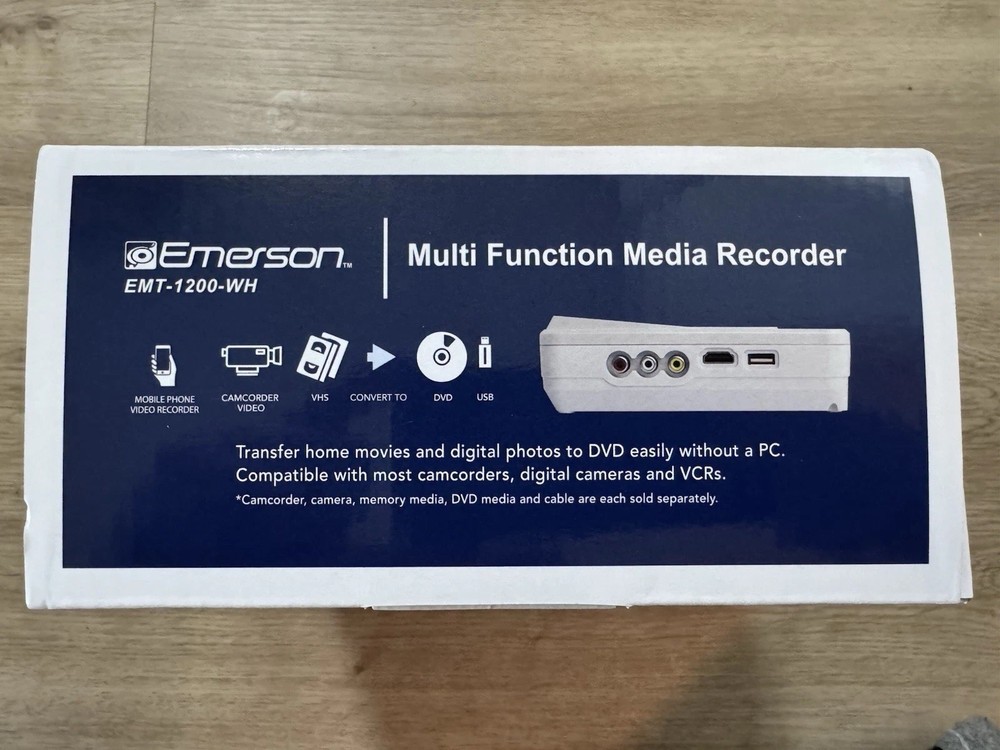 Emerson EMT-1200-Multi Function Media Recorder with LCD Screen - White - New !!!