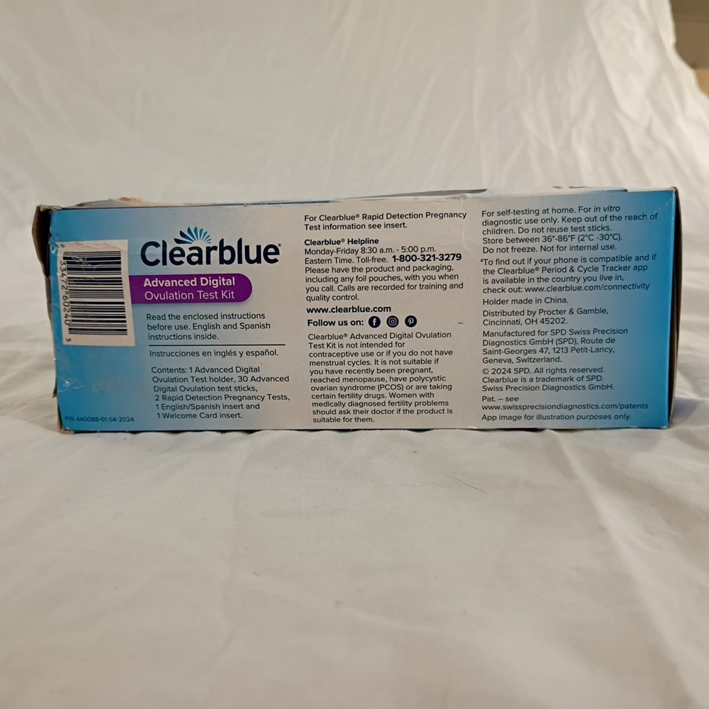 Clearblue Advanced Digital Ovulation Test Kit 30 Ovulation +Two Pregnancy Tests