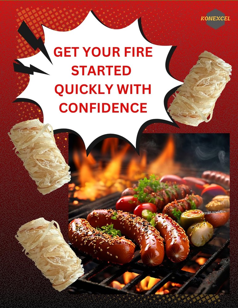 130 pcs Large Fire Starters, Natural Fire Starter for Campfires, Firestarters...