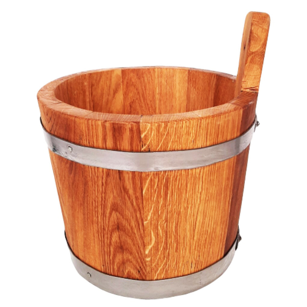Handcrafted Oak Bucket – Wooden Bucket, Wooden Pail, Sauna Bucket