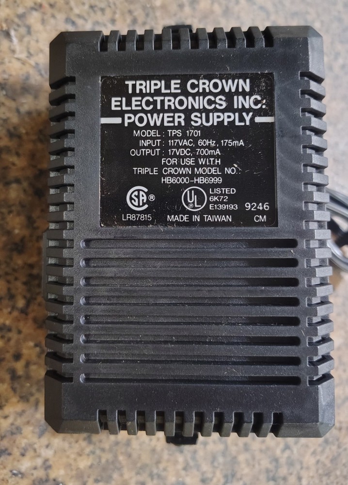 🗽 TRIPLE CROWNELECTRONICS INC. POWER SUPPLY MODEL NO. TPS 1701