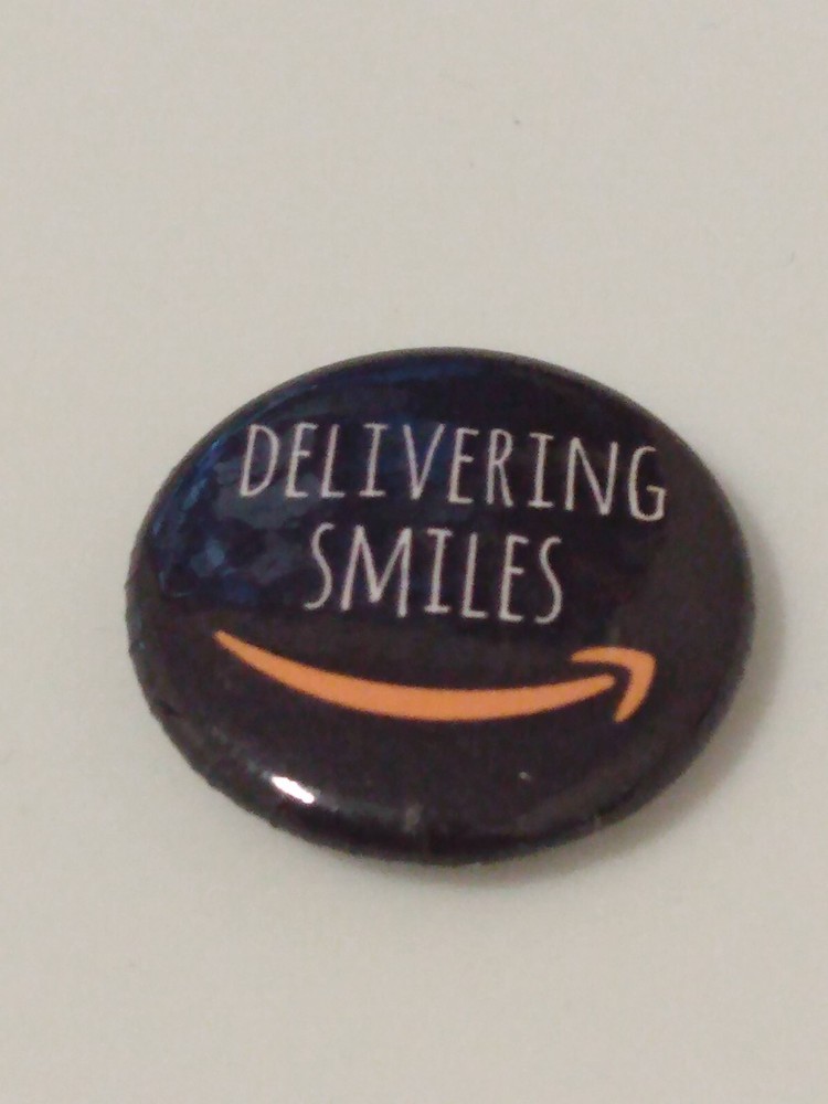 DELIVERING SMILES Promo Badge Button Lapel Pin