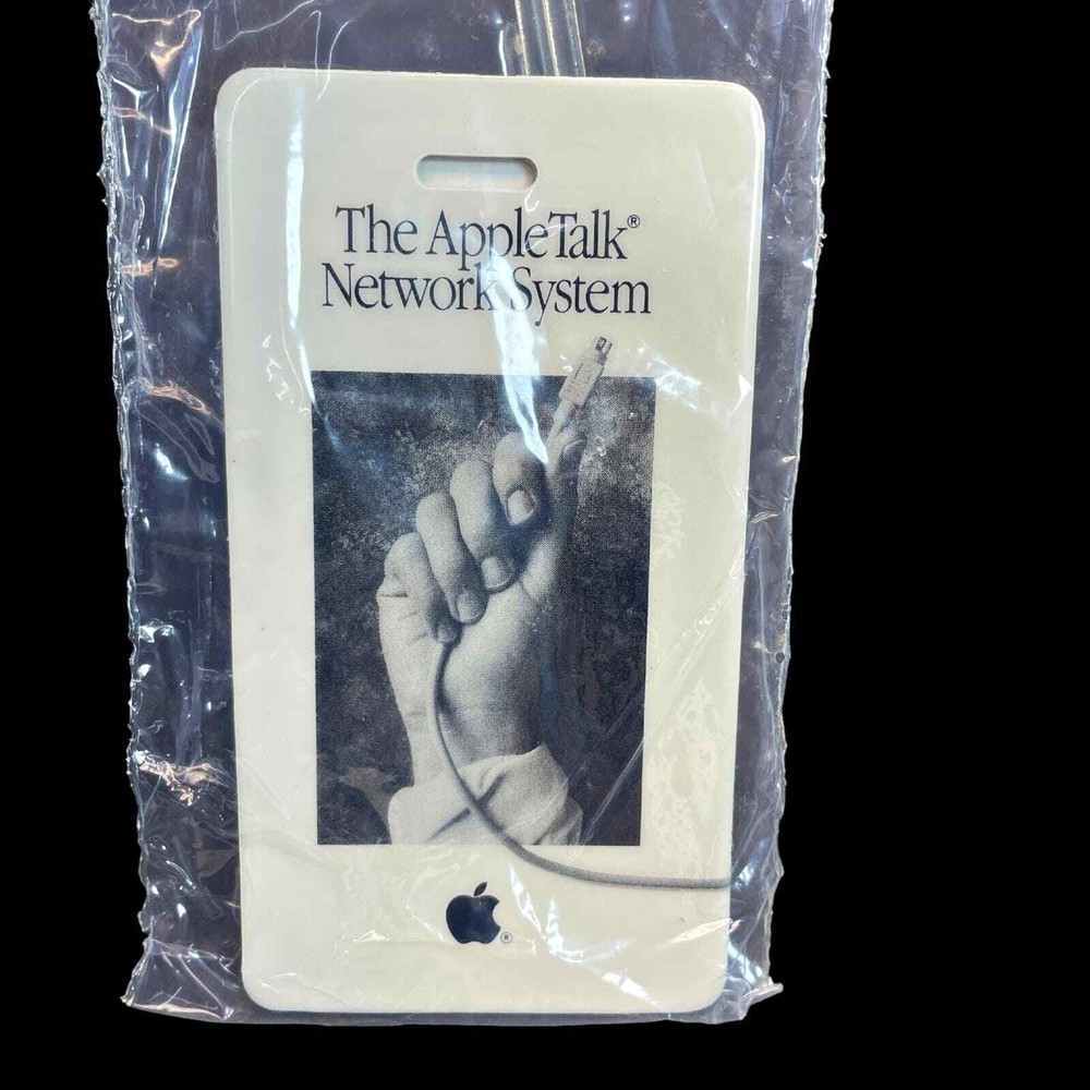 Vintage Apple Computer Luggage Briefcase Tag Appletalk Network System 1980s RARE