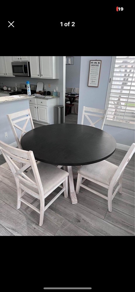 dining room set 4 chairs wood