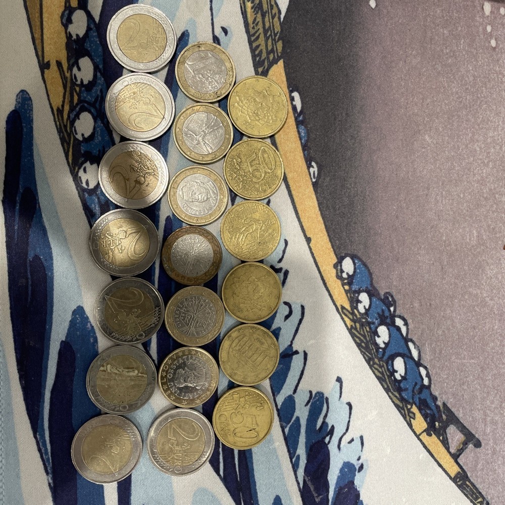 €25 Face Value Coins 50 Cents; €1; €2 Coins