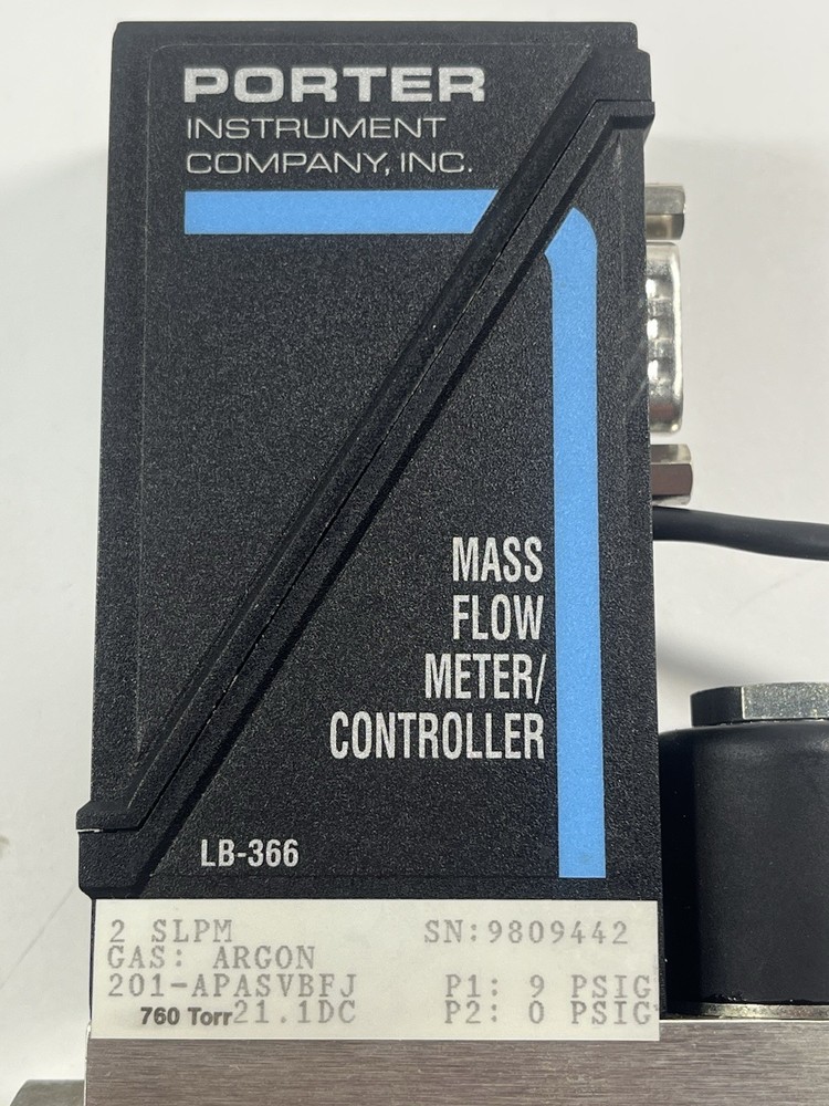 Porter LB-366 Mass Flow Controller 2 SLPM Argon Gas LB-252C 1000 PSIG
