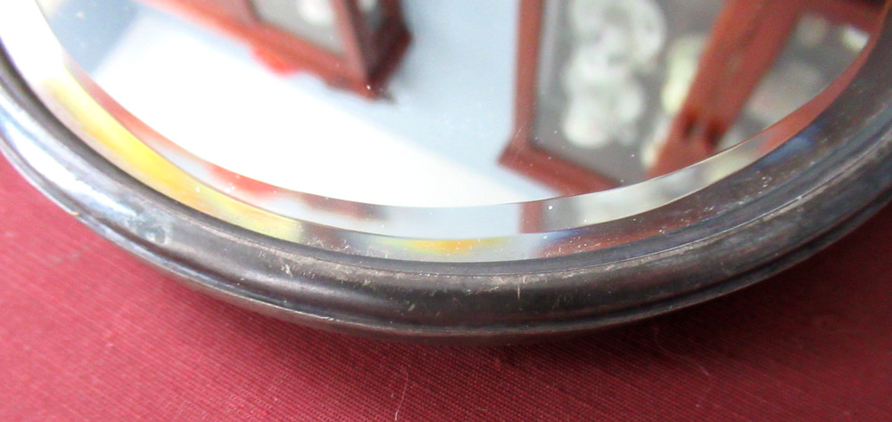 Vintage Silver Plated art nouveau Iris pattern Hand Mirror