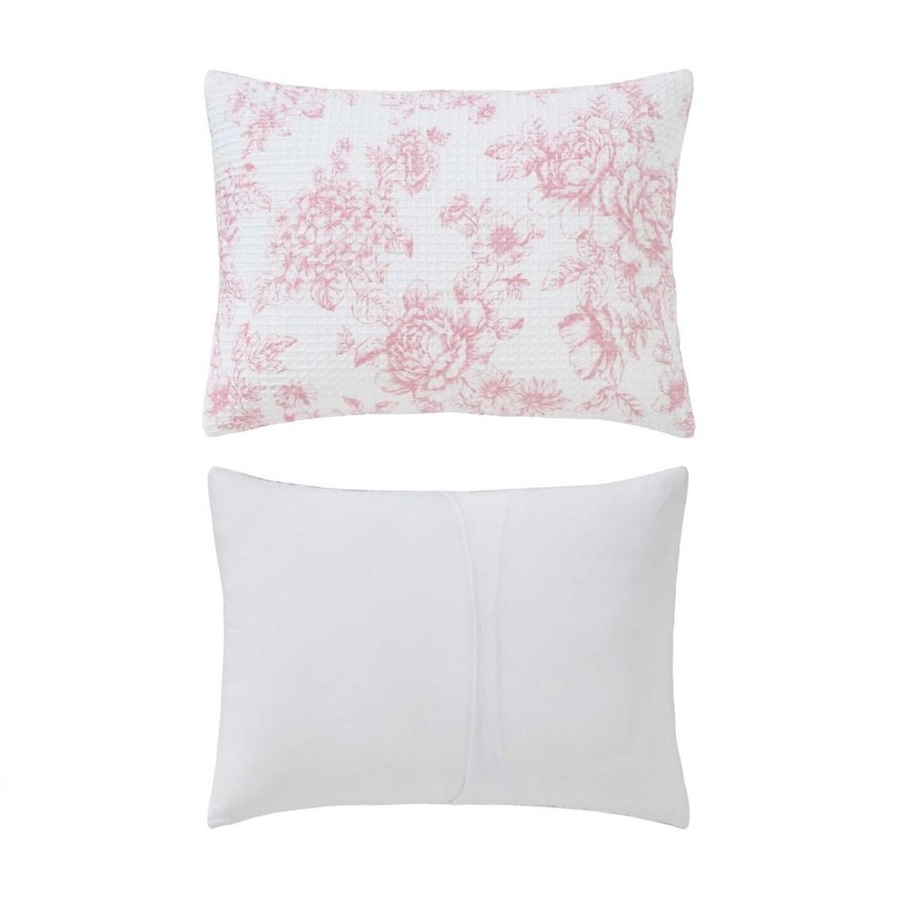 Laura Ashley - Comforter Set, Soft Poly Waffle Textured Bedding with Matching...