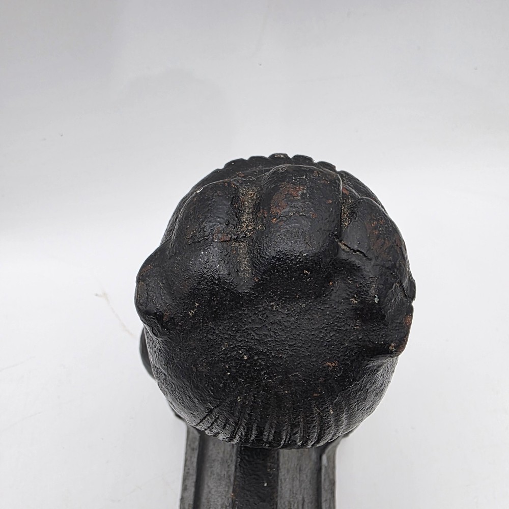 19th Century Queen Bust Firedogs, Antique Cast Iron