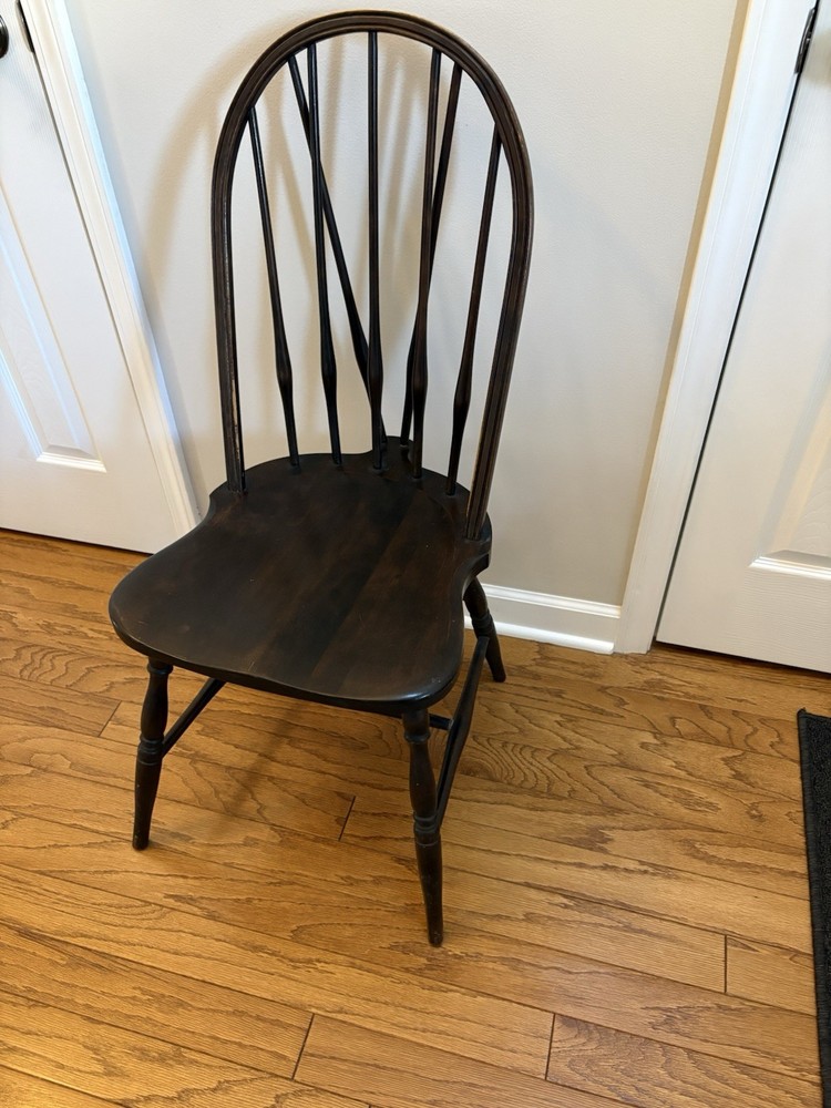 S. Bent & Bros. Antique Solid Oak Windsor Fiddleback Chair