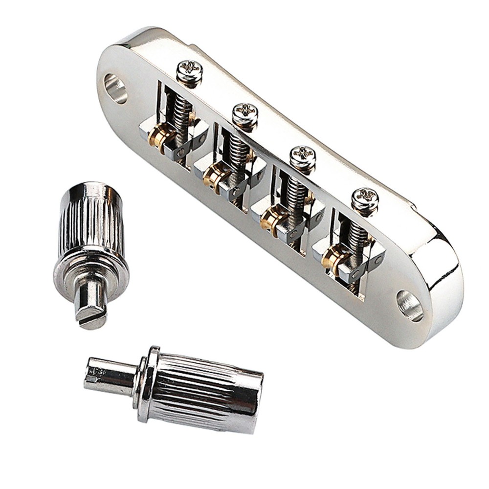 Durable Metal 4 String Bass Guitar Bridge Roller Saddle Design for Stability