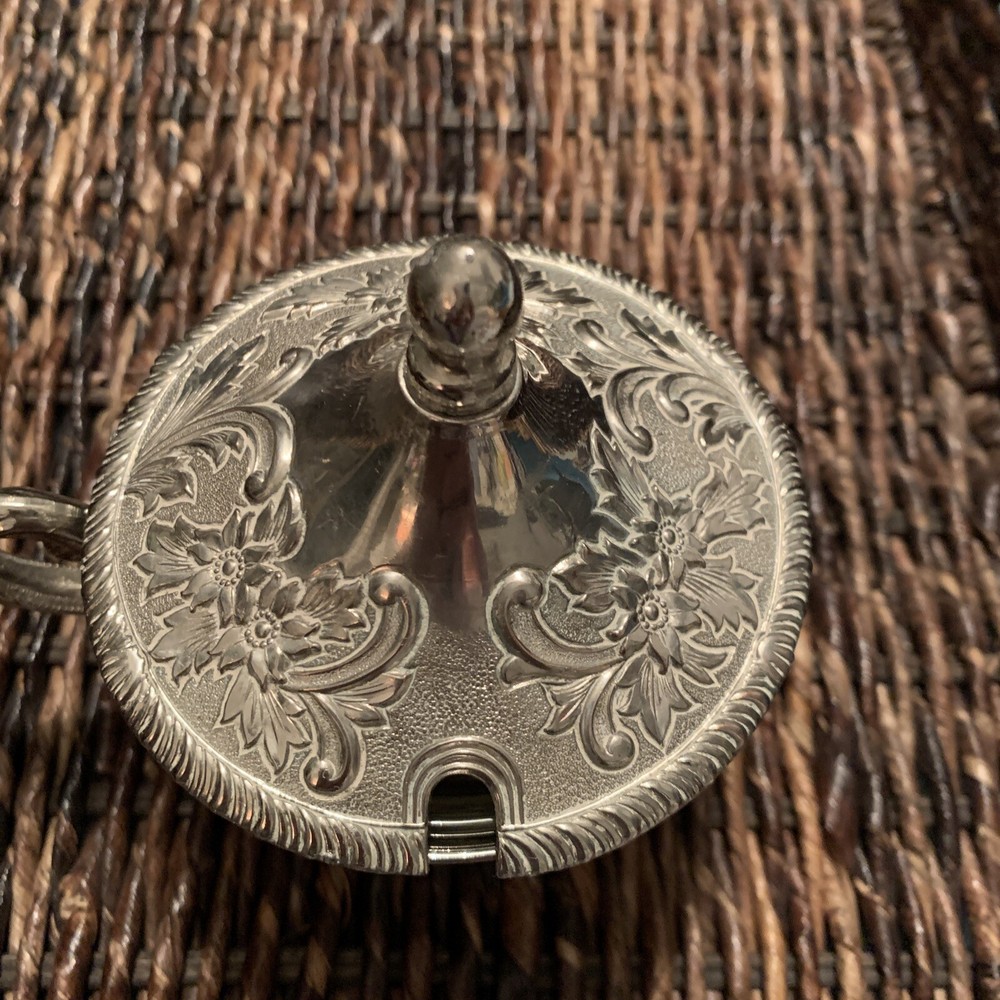 Vintage Silver Plated Glass Lined Sugar Dish 1960S