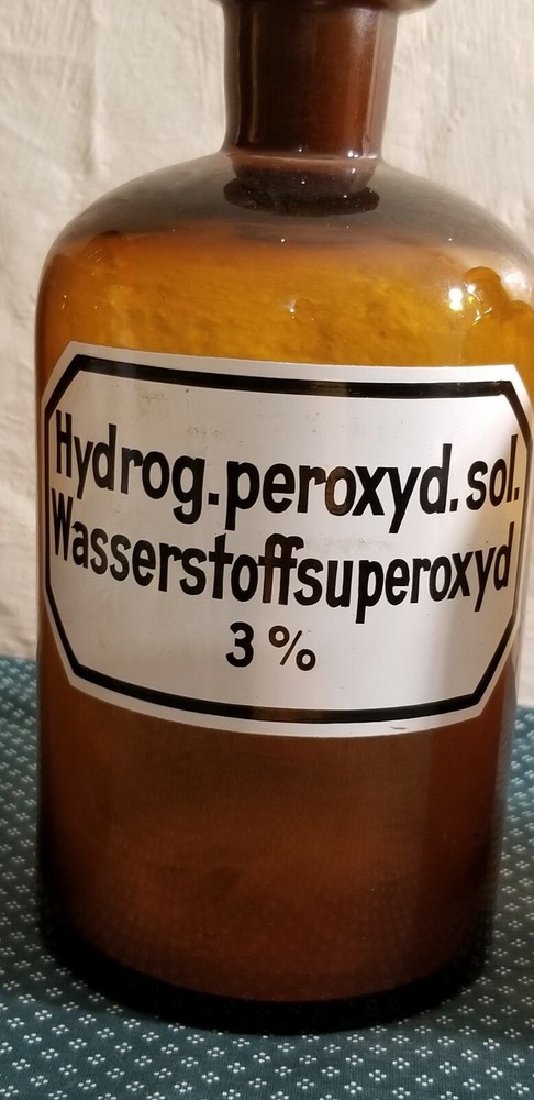 Vintage Chemistry Bottles Brown German Labels