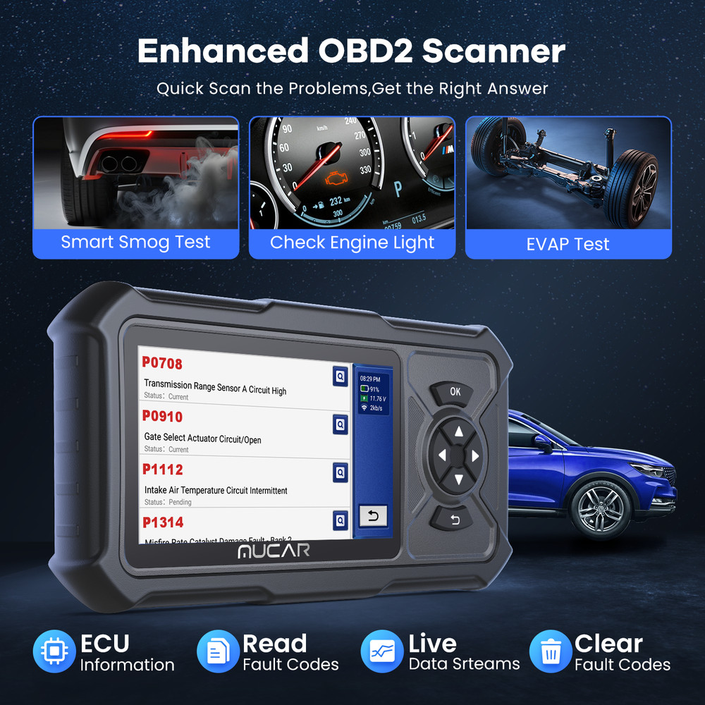 MUCAR CDE900 PRO OBD2 Diagnostic Tool Engine/Four/Full System Diagnose Scanner