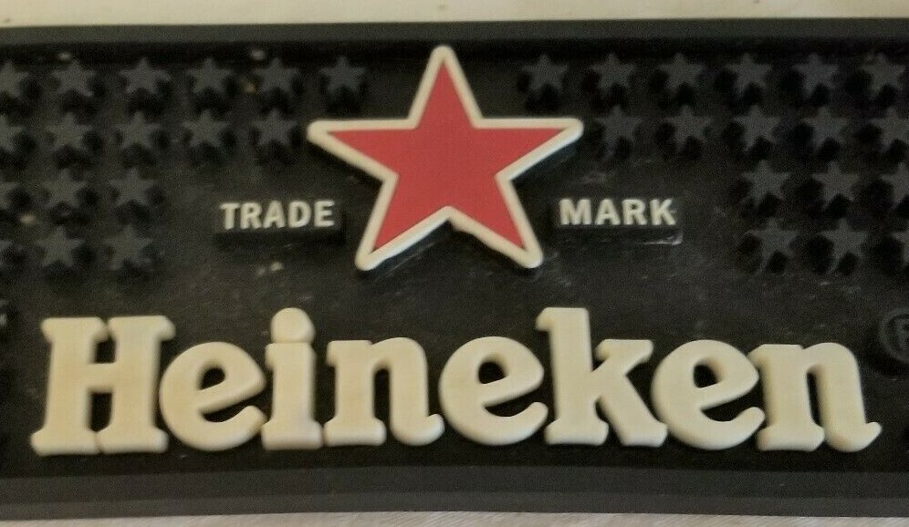 Heineken 24" Rubber Bar Rail Spill Mat