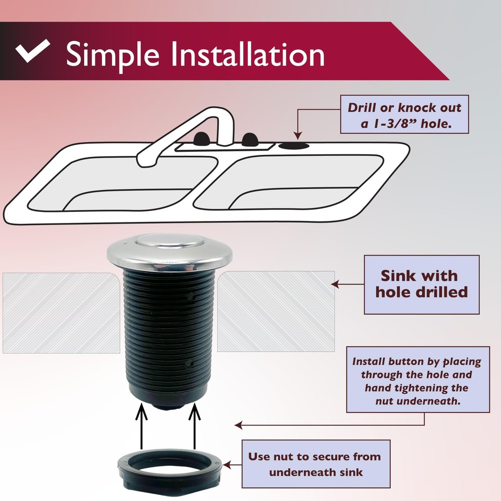 Disposal Air Switch Kit for Garbage 1-3/8", Classic Bronze