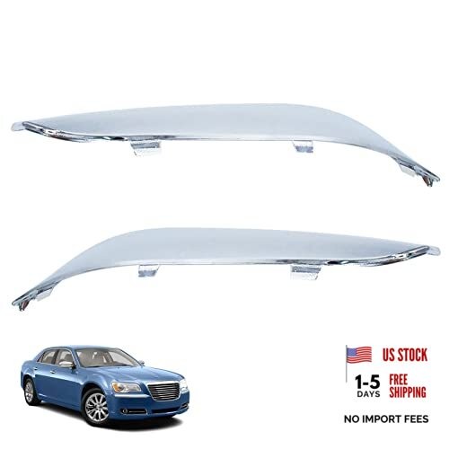 2PCS Front Bumper Molding Chrome Trim Left and Right Replacement for 2011 2012