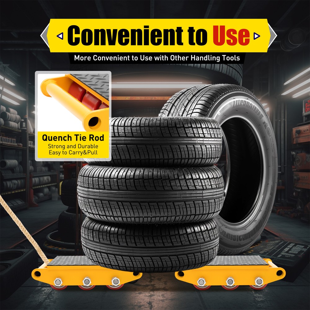 15T Machinery Mover Heavy Machine Dolly Equipment Roller Skates 9 Rollers US