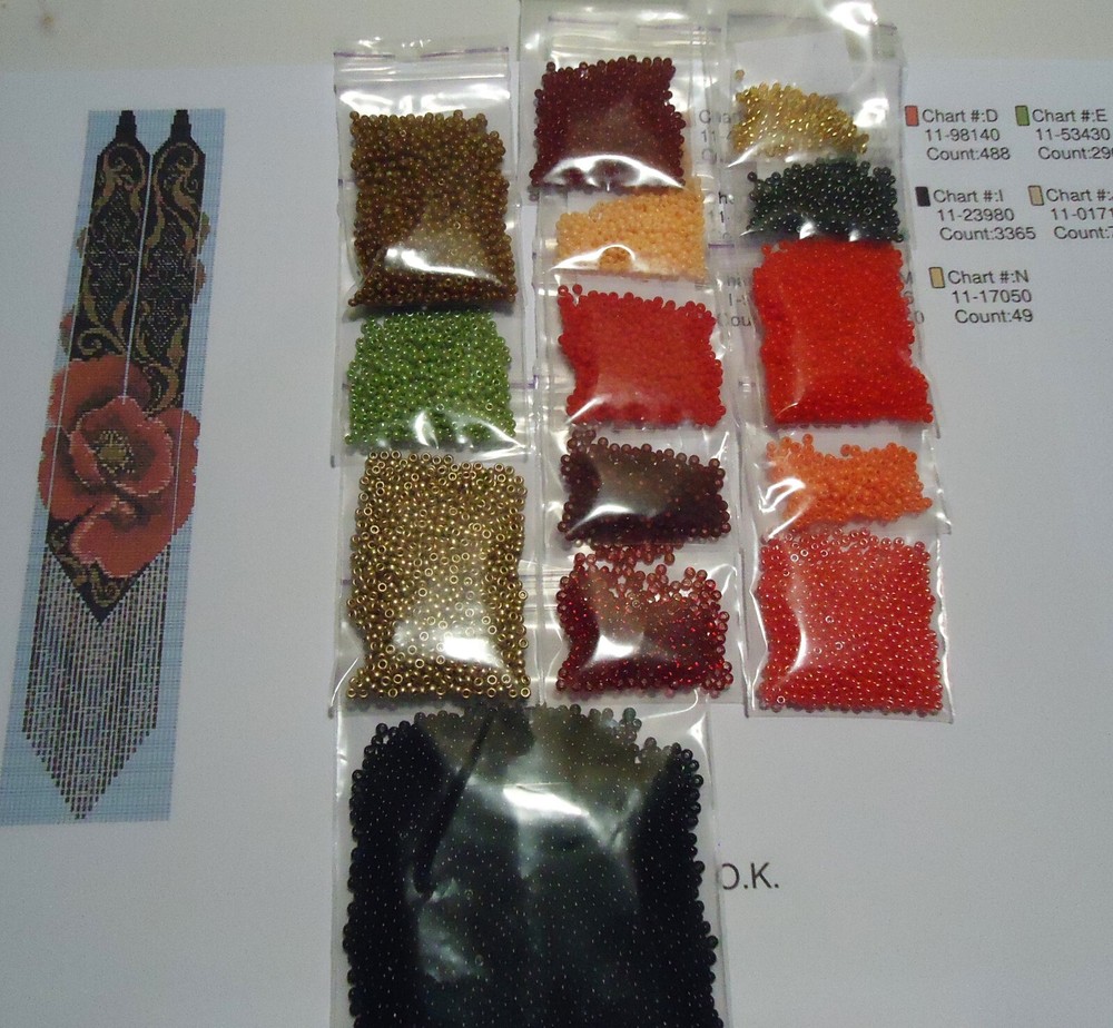 Kit for making a necklace gerdan. Beading Loom Pattern. #S5a