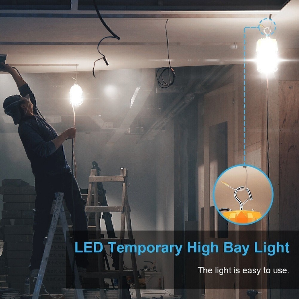 12000LM -LED Temporary Work Light 80W Constructions Workshop Hanging Lamp 5000K