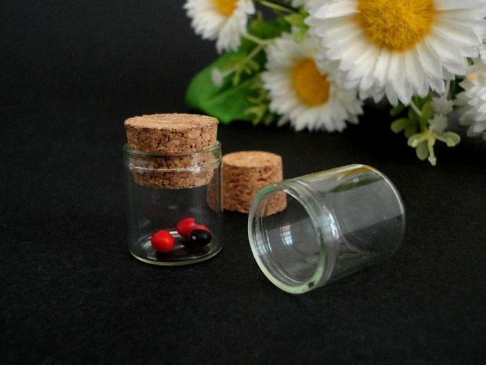 20pc 5ml 22*25mm Corks Jars Clear Glass Bottle Empty Sample Small bottles