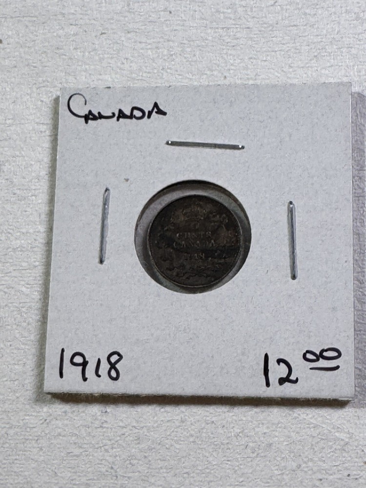 1918 Canada 5 Cents Small Silver Coin