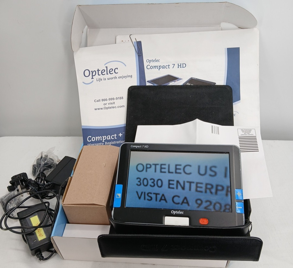 Optelec Compact 7 HD Camera With Charger & Case MAGNIFYING READER READING GIFT