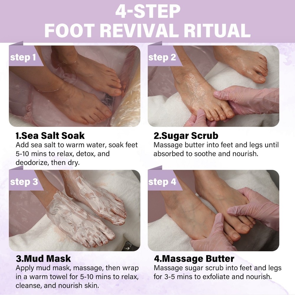 4 Step Complete Spa Quality Pedicure Packs - Orange