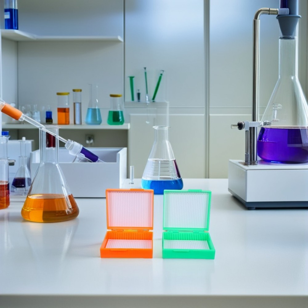 4 Pcs Microscope Accessories Slide Case Plastic Rectangle Holder Storage