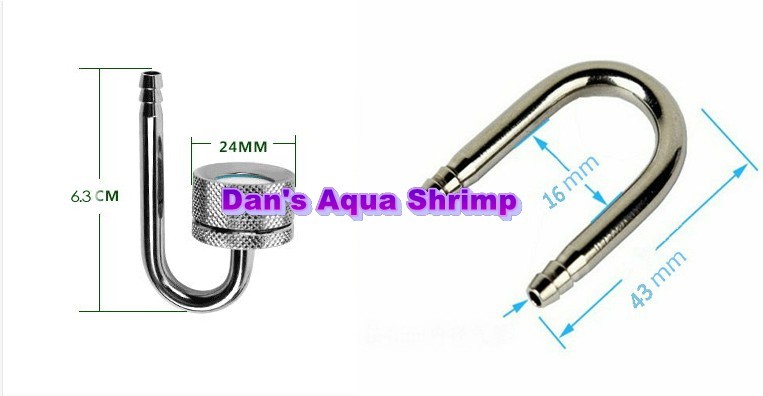 Aquarium Aluminium CO2 Diffuser U Shaped Tube Diffuser Replacement Suction