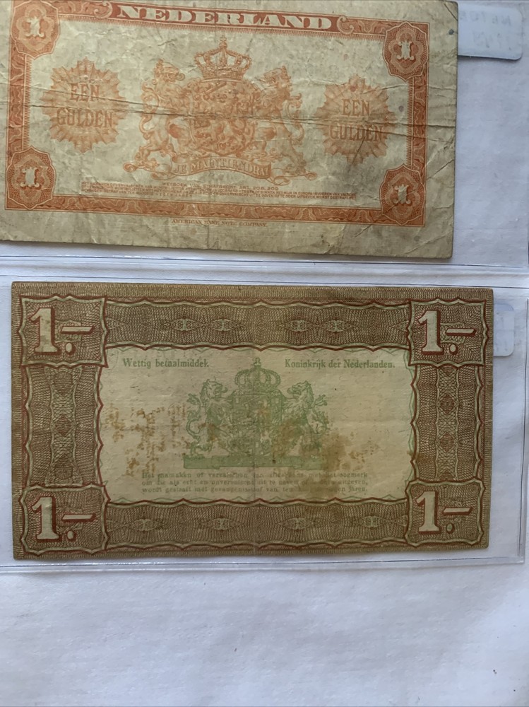 2 Netherlands 1938 Guiden 1943 Guiden