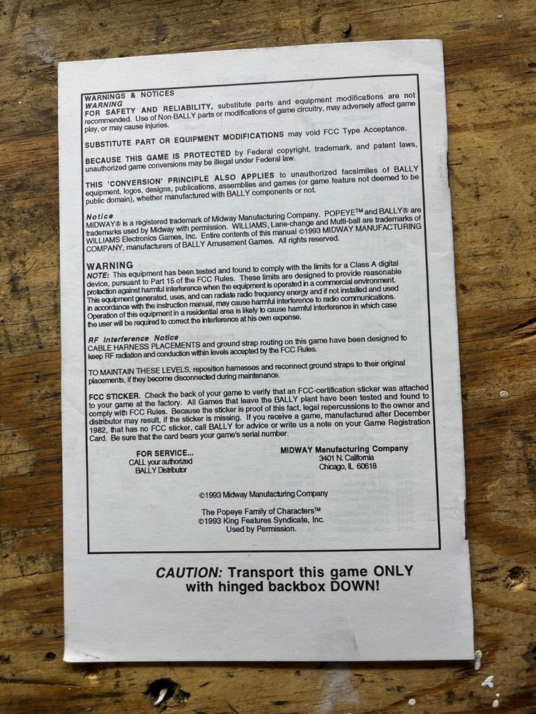 Popeye Operator Handbook
