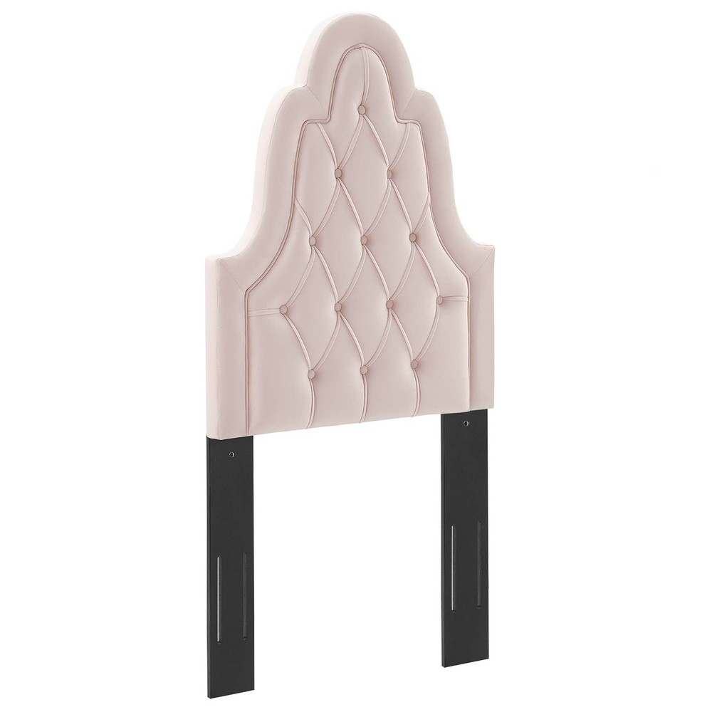 Modway Augustine Tufted Performance Velvet Twin Headboard in Pink