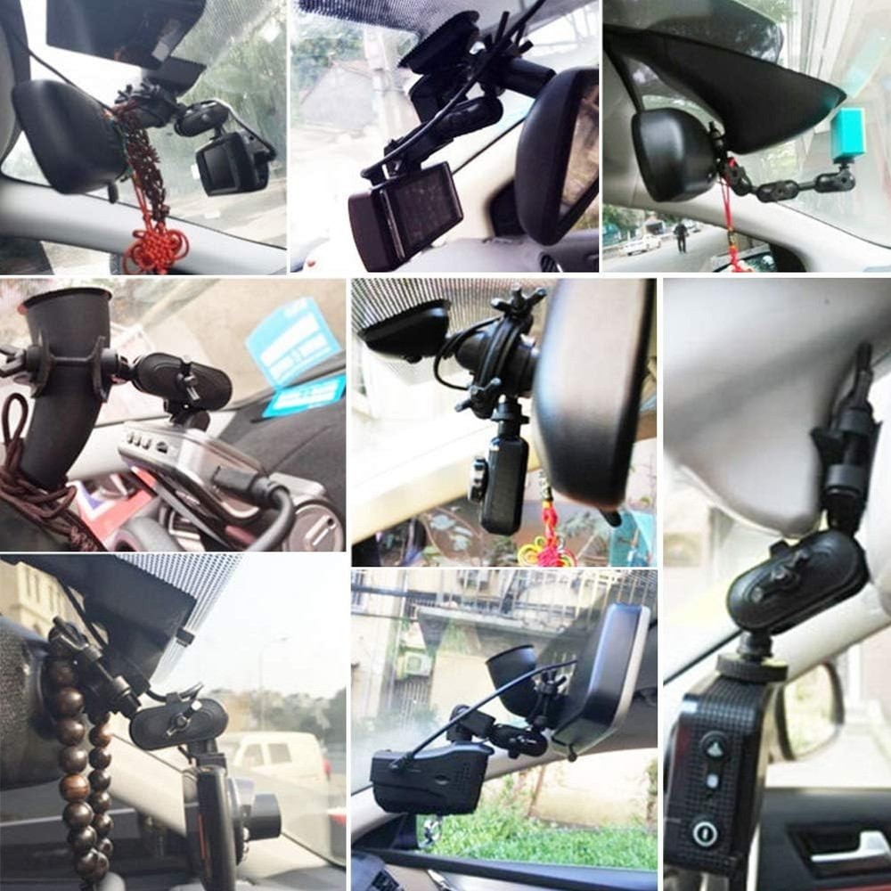 Compact Dash Camera Mount - Universal Holder Rotates 360° for Optimal Viewing