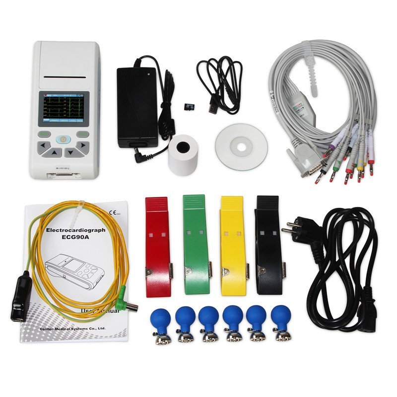 ECG90A 12-Lead EKG/ECG Machine , Single Channel, USB, Software & Printer