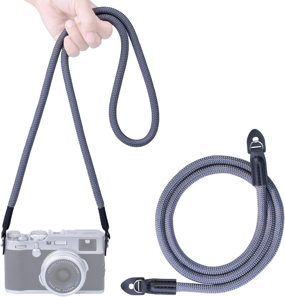 Camera Strap,Climbing Rope Camera Strap for Round Hole Interface DSLR SLR Gray